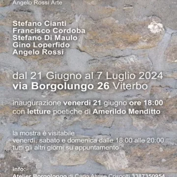 Viterbo, mostra di arte contemporanea “Leggerezza”, dal 21 giugno al 7 luglio