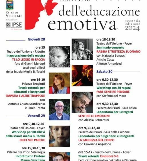 Viterbo, Festival dell’educazione emotiva il 28-29-30 Novembre