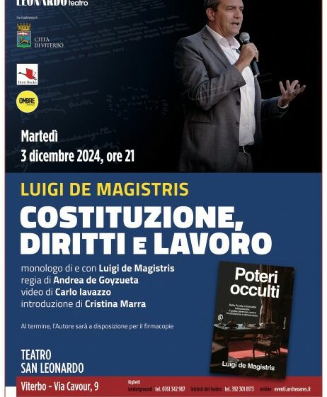 Luigi De Magistris presenta “Poteri occulti” al Teatro San Leonardo